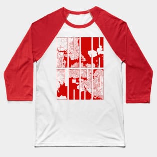 Auckland, New Zealand City Map Typography - Oriental Baseball T-Shirt